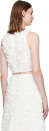 SHUSHU/TONG White Ruffle Trim Sleeveless Top