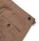 Mr P. - Cropped Tapered Cotton-Twill Trousers - Brown