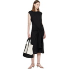 TOTEME Black Tie-Waist Jersey Midi Dress