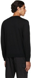 Z Zegna Black Wool V-Neck Sweater