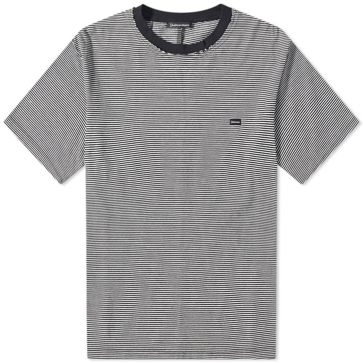 Photo: Undercoverism Logo Tab Striped Cut Up Oversized Tee