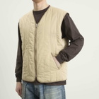 MM6 Maison Margiela Men's Light Padded Collarless Gilet in Sand/Sand