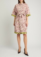 Dries Van Noten Doralia Printed Cotton Mini Shirt Dress Pink Other