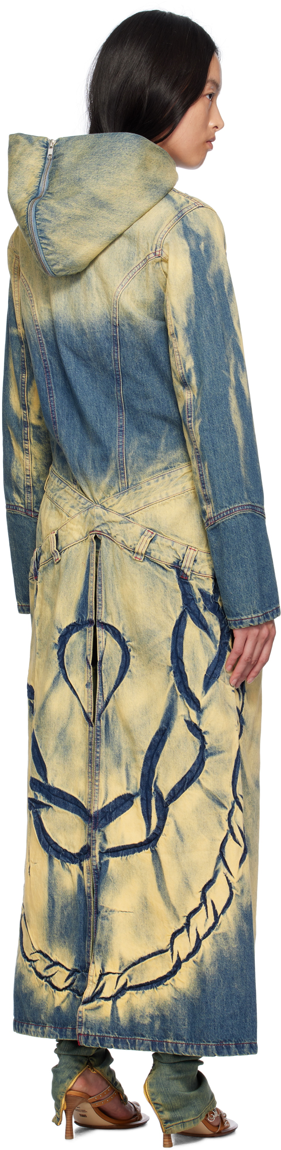 Masha Popova Blue Racing Denim Coat