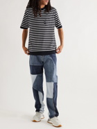 Comme des Garçons HOMME - Logo-Appliquéd Striped Cotton-Jersey T-Shirt - Black