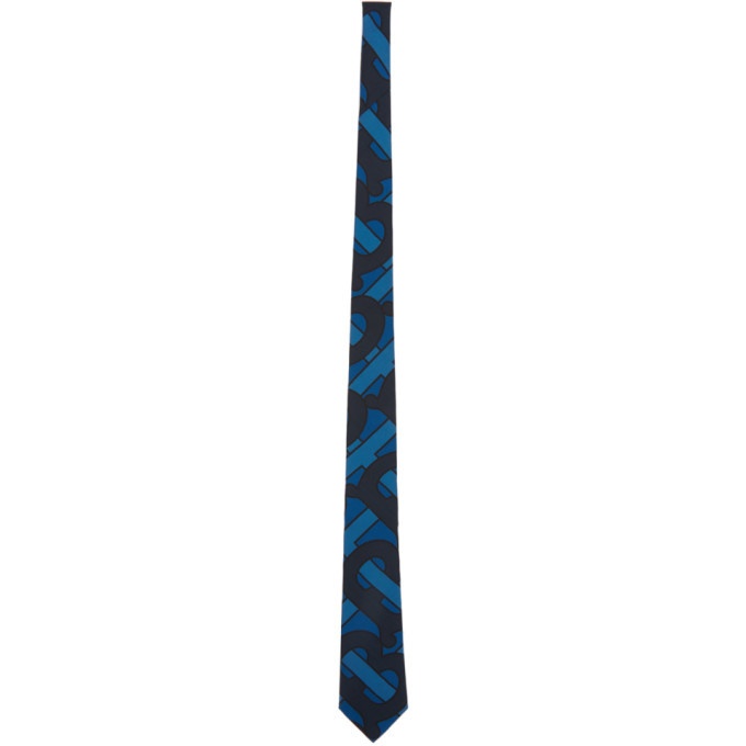 Photo: Burberry Blue Silk Monogram Classic Cut Tie
