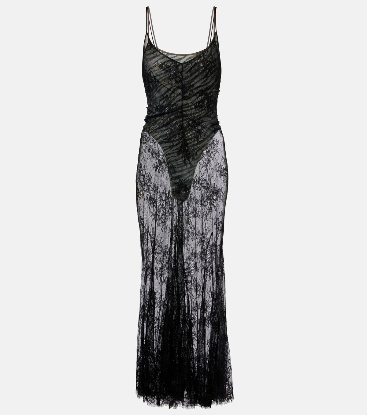 Jacques Wei Jersey bodysuit and silk maxi dress set