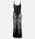 Jacques Wei Jersey bodysuit and silk maxi dress set