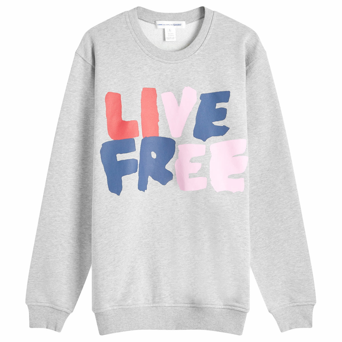 Comme des Garçons SHIRT Men's Live Free Crew Sweatshirt in Grey