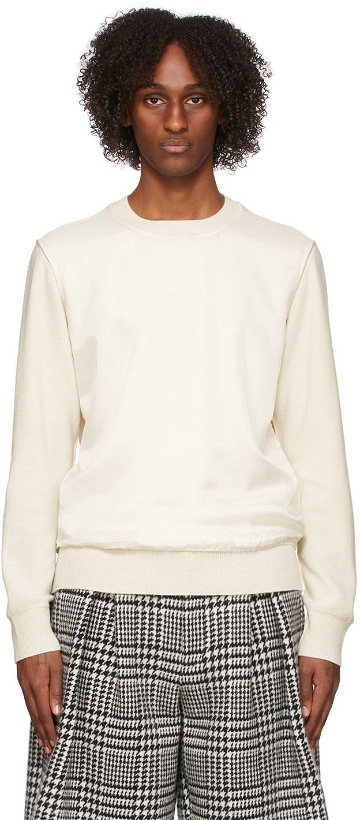 Photo: Comme des Garçons Homme Plus Off-White Paneled Sweatshirt