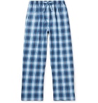 Derek Rose - Ranga Checked Cotton-Flannel Pyjama Trousers - Men - Blue