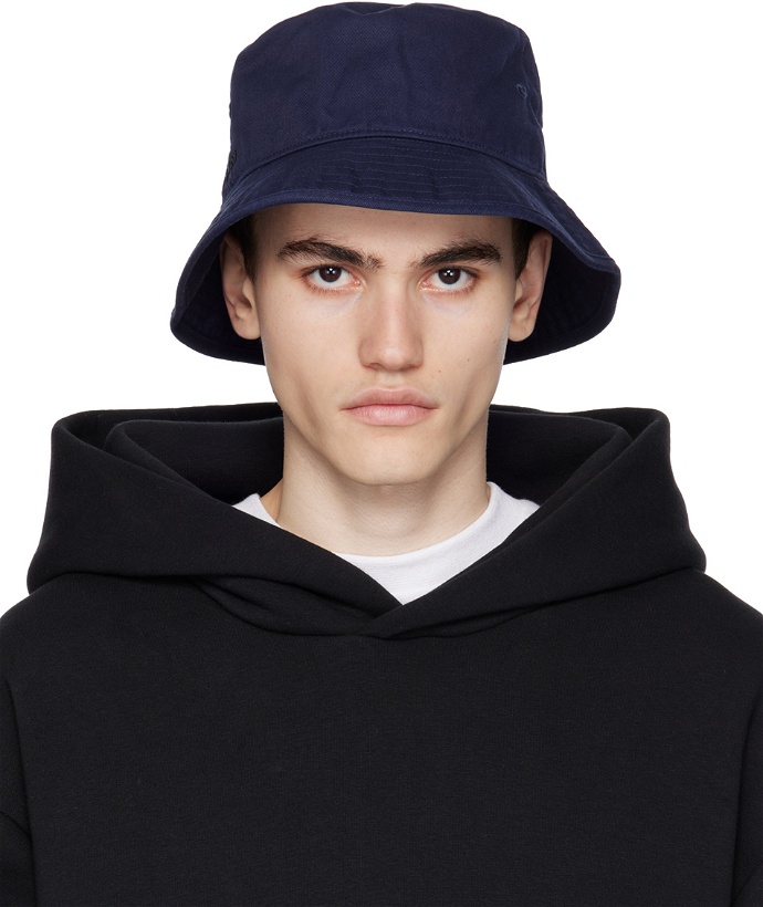 Photo: Acne Studios Navy Embroidered Bucket Hat