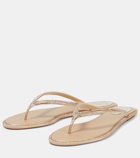 Rene Caovilla Diana embellished satin thong sandals