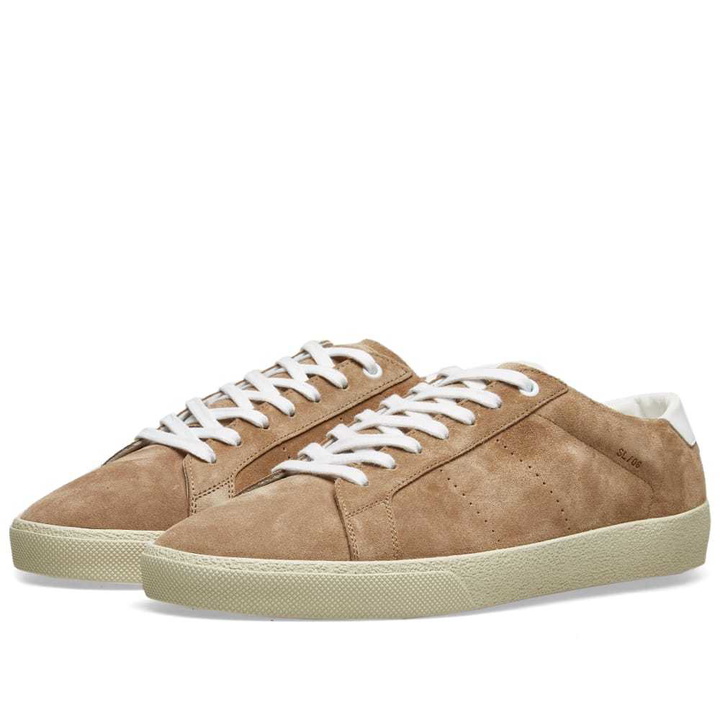 Photo: Saint Laurent SL-06 Court Classic Nubuck Sneaker Beige