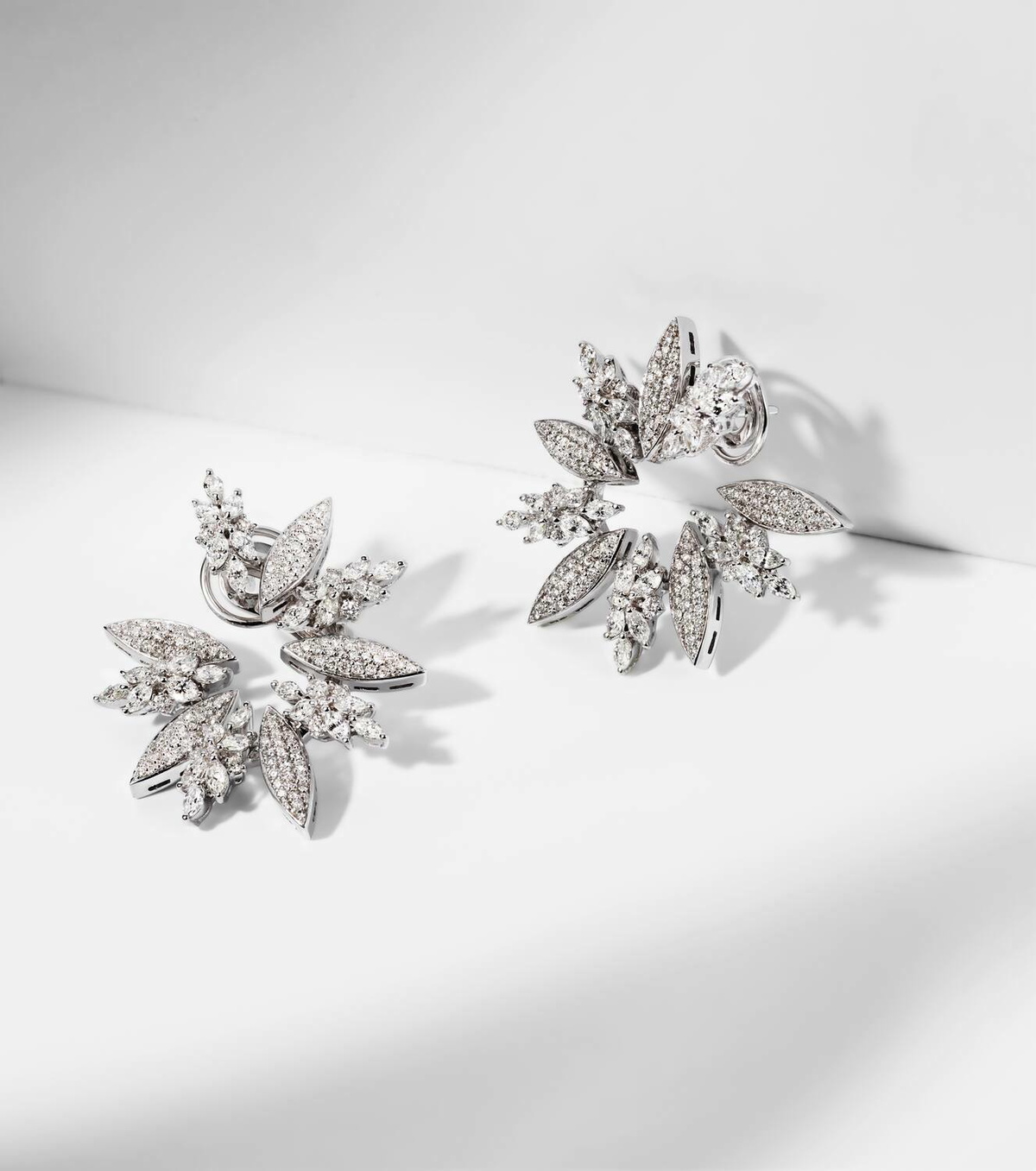 Yeprem Y-Couture 18kt white gold clip-on earrings with diamonds