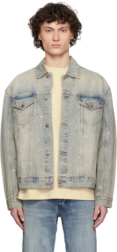Photo: Ksubi Blue Oh G Stagelight Metalik Denim Jacket