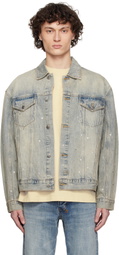 Ksubi Blue Oh G Stagelight Metalik Denim Jacket