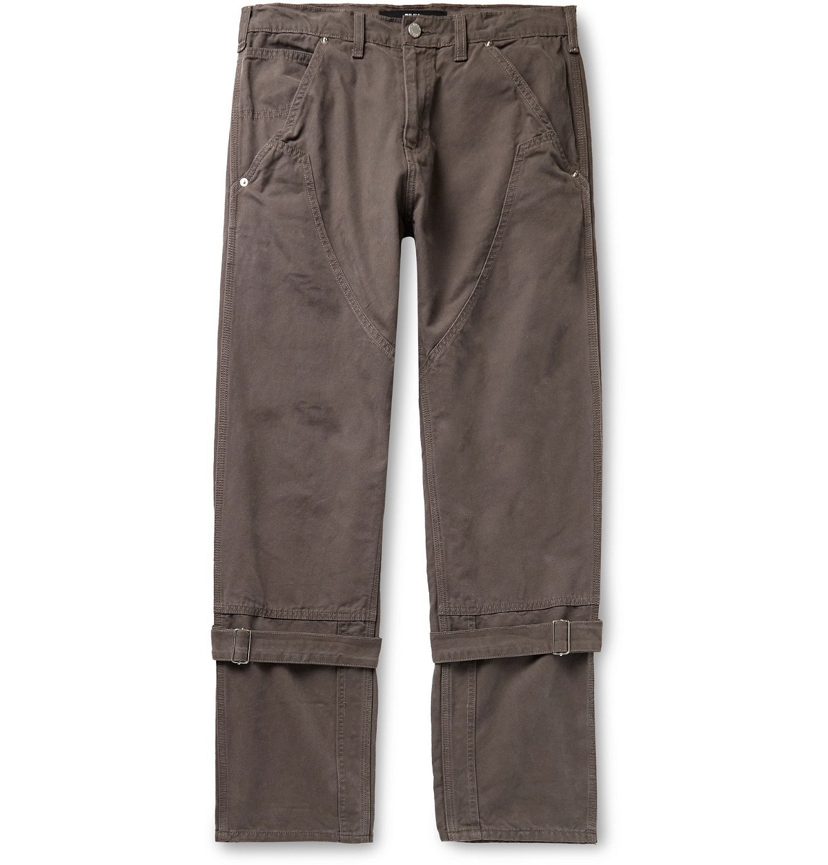 Photo: BILLY - Buckled Cotton-Canvas Trousers - Gray