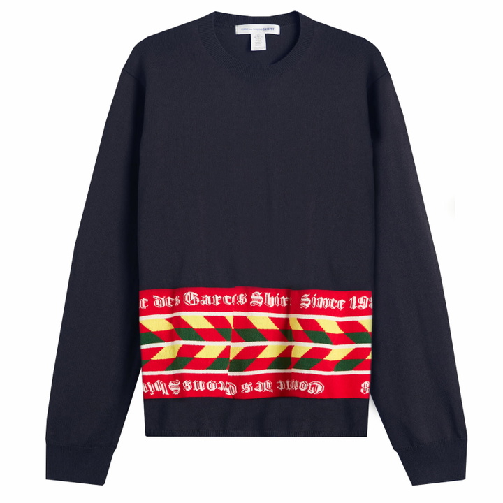 Photo: Comme des Garçons SHIRT Men's Football Scarf Knit in Navy