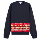 Comme des Garçons SHIRT Men's Football Scarf Knit in Navy