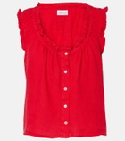 Velvet Tana ruffled linen top