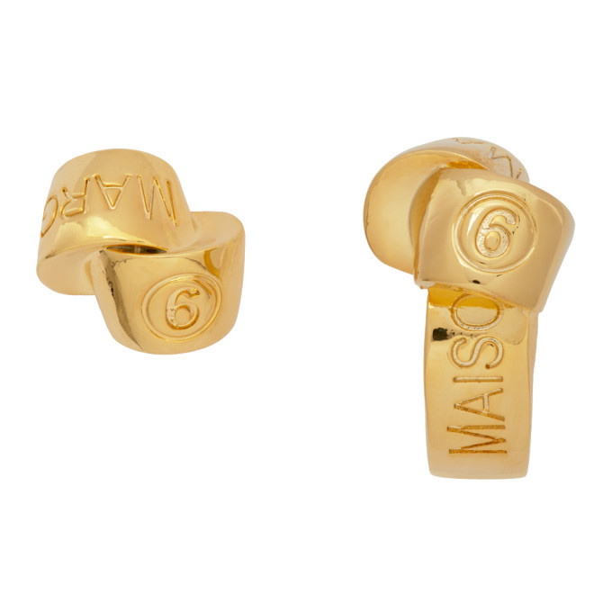 Photo: MM6 Maison Margiela Gold Knot Earrings