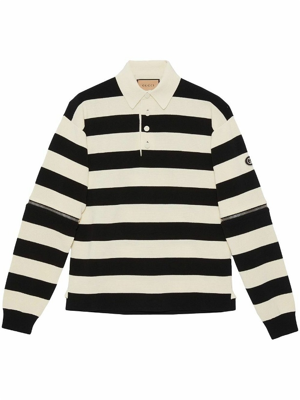 Photo: GUCCI - Striped Cotton Polo Shirt