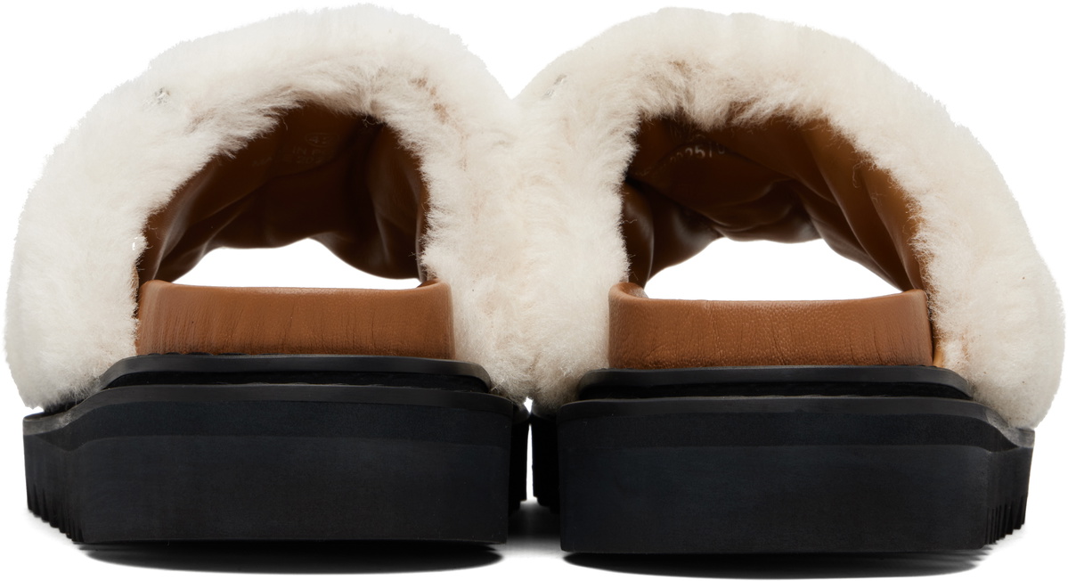 Toga Virilis Off-White Shearling Sandals