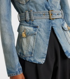 Balmain Belted cotton denim jacket