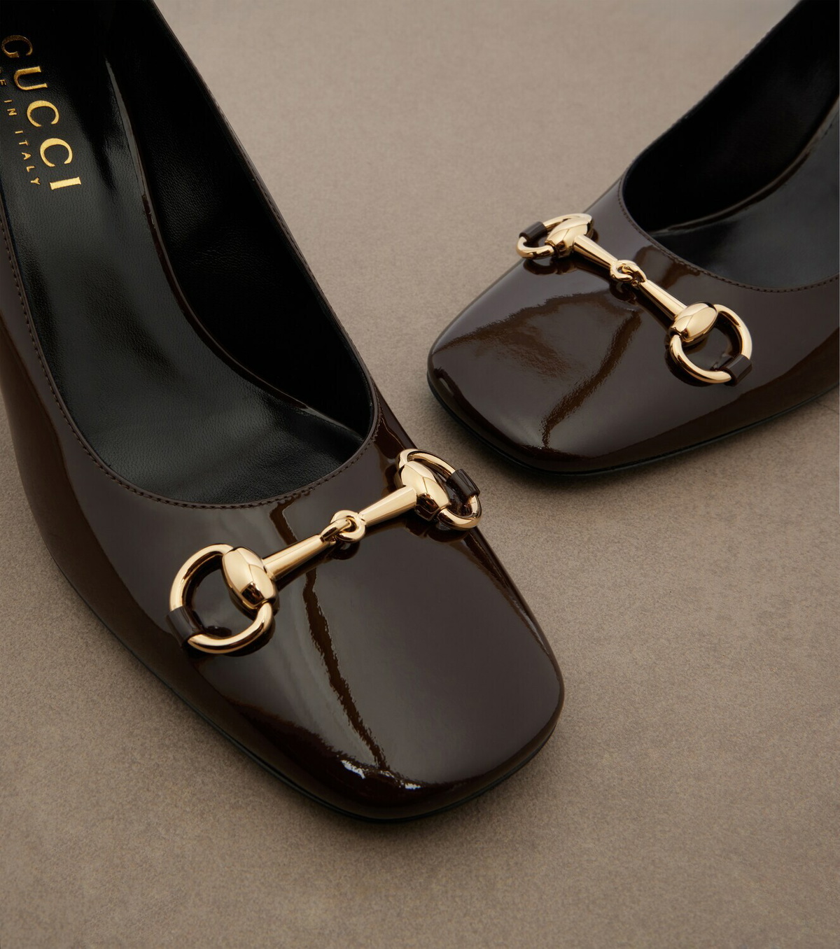 Gucci Signora Horsebit patent leather pumps