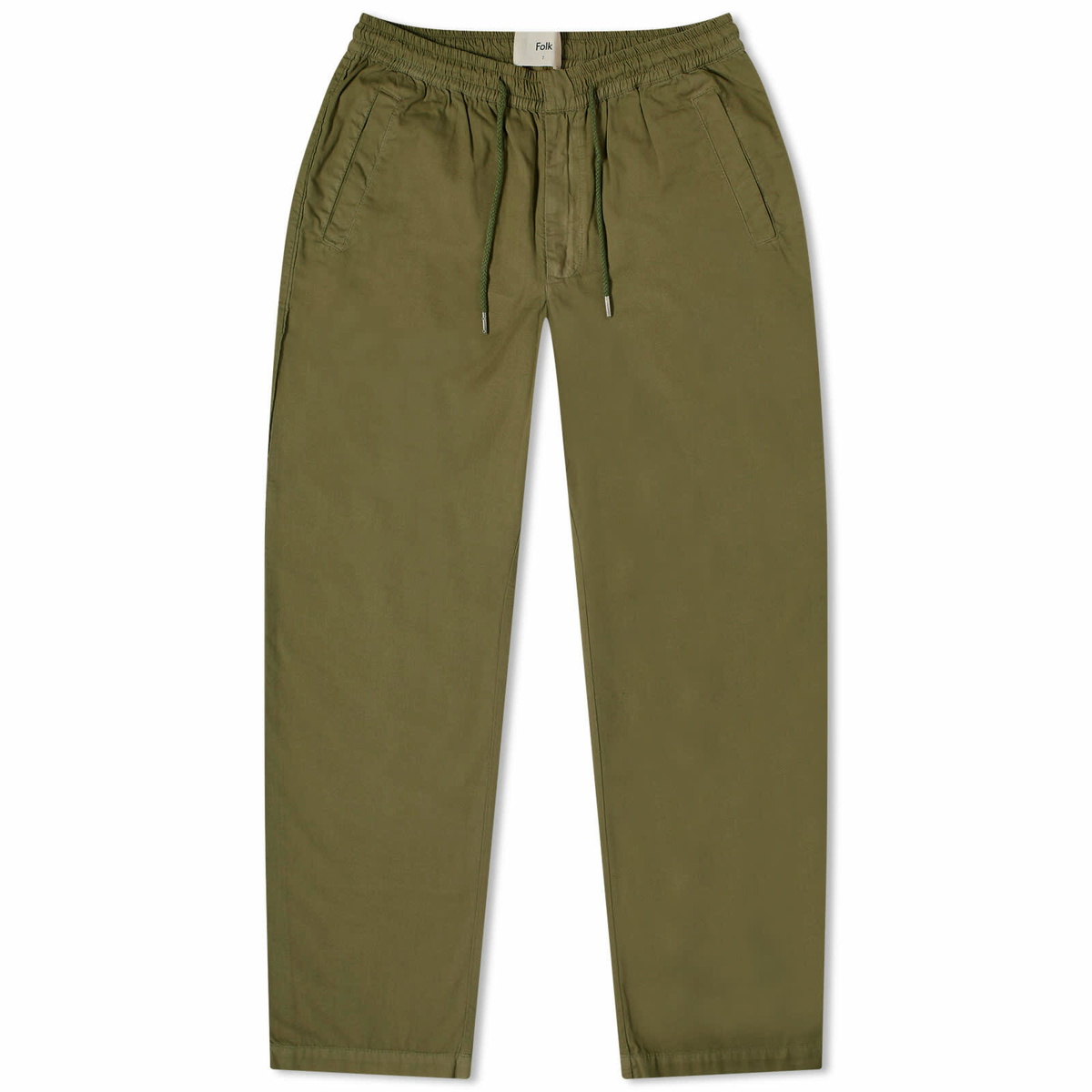 Folk Men's Drawcord Trousers in Olive Folk