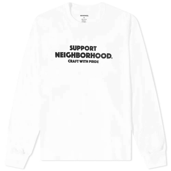 Photo: Neighborhood Men's Long Sleeve NH-4 T-Shirt in White