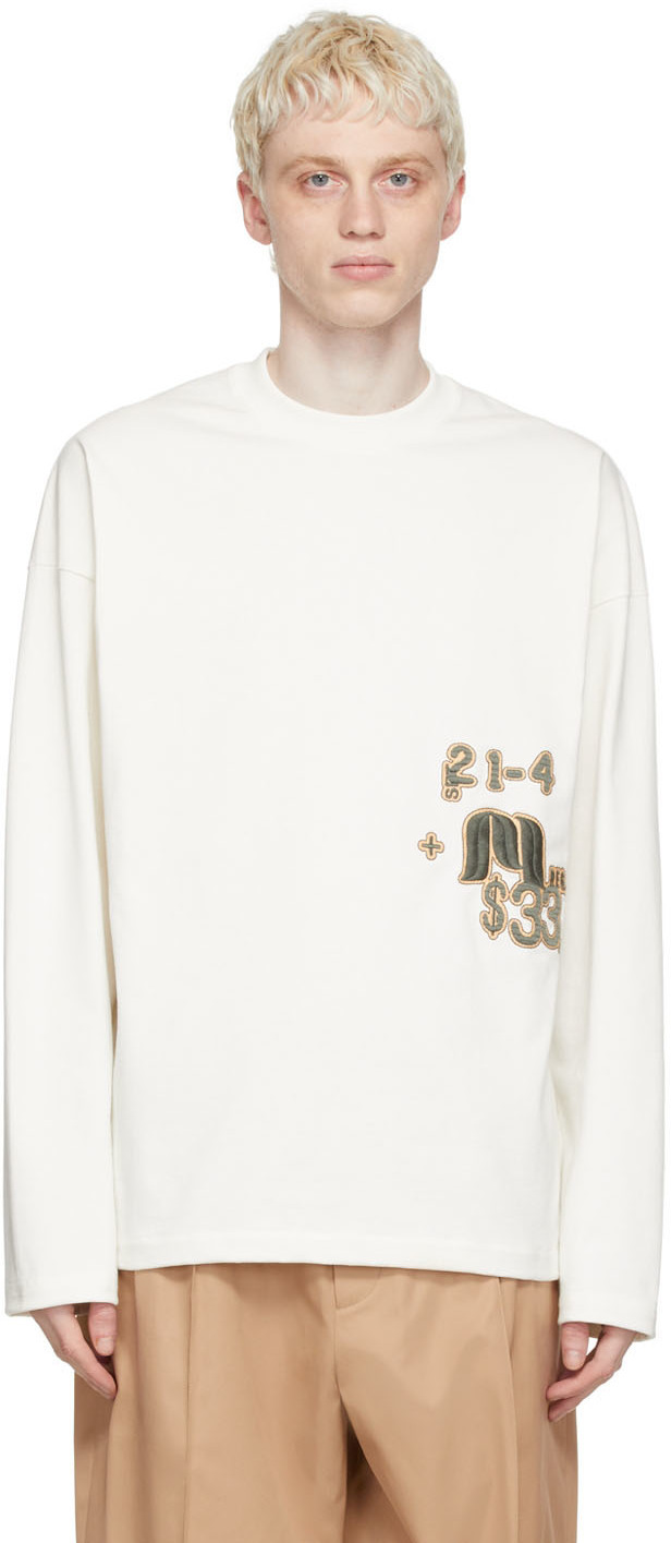 Jil Sander Off-White Cotton Long Sleeve T-Shirt Jil Sander