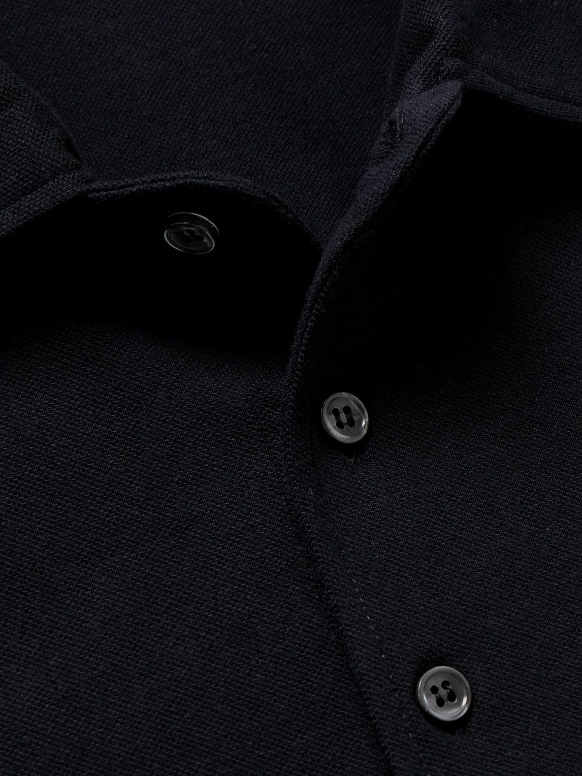 De Petrillo - Cotton-Piqué Polo Shirt - Blue