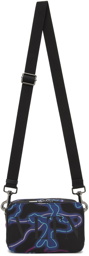Valentino Garavani Black Nylon Neon Camou Messenger Bag