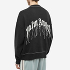 Palm Angels Men's Shark Crew Knit in Black/Light Grey