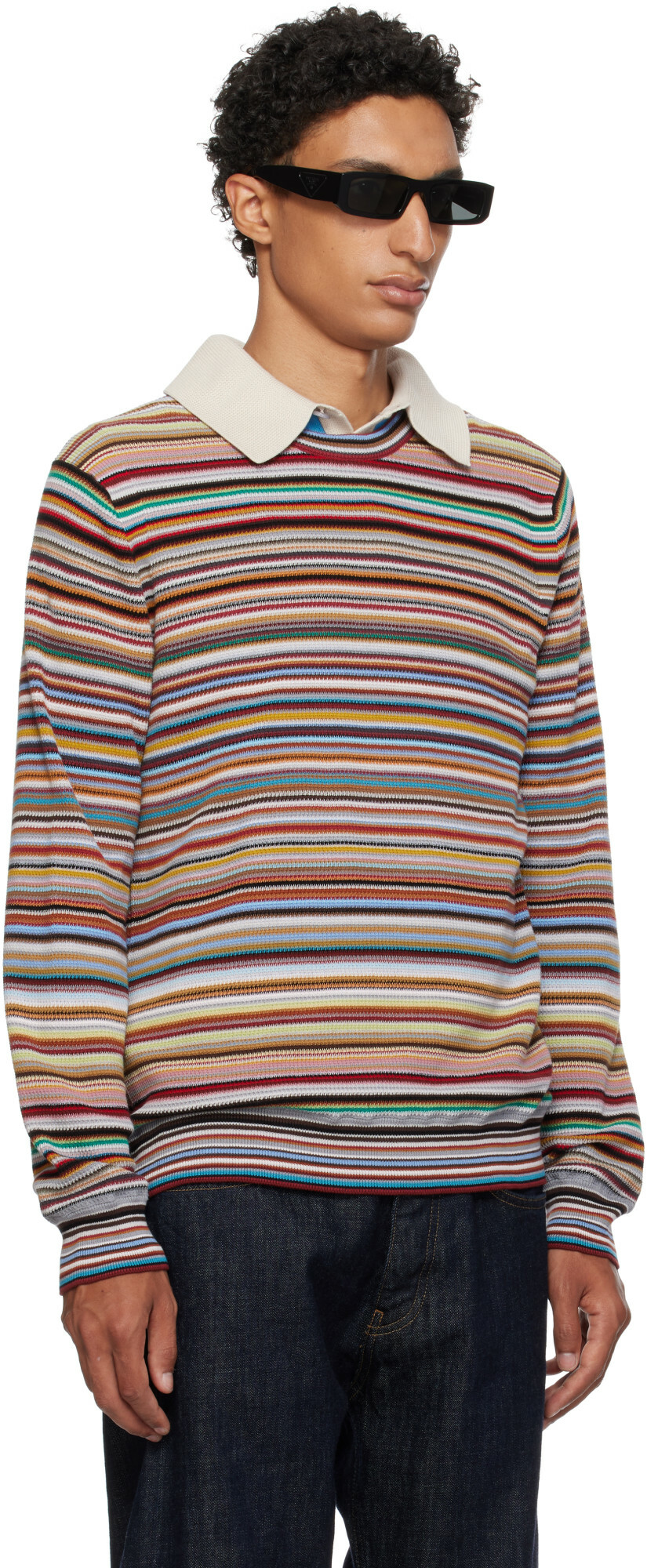 Paul Smith Multicolor 'Signature Stripe' Textured-Cotton Sweater