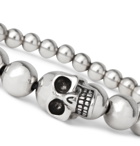 Alexander McQueen - Skull Silver-Tone Beaded Bracelet - Silver