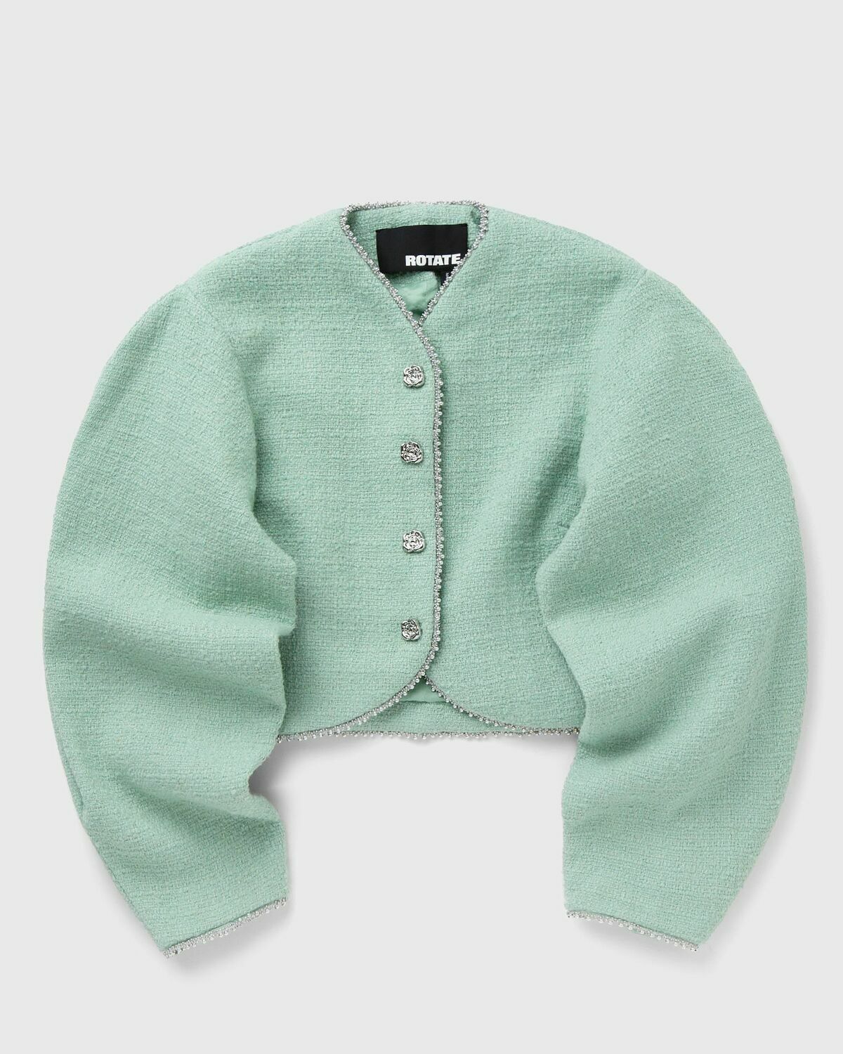 ROTATE Birger Christensen Boucle Jacket Green Womens Bomber Jacket
