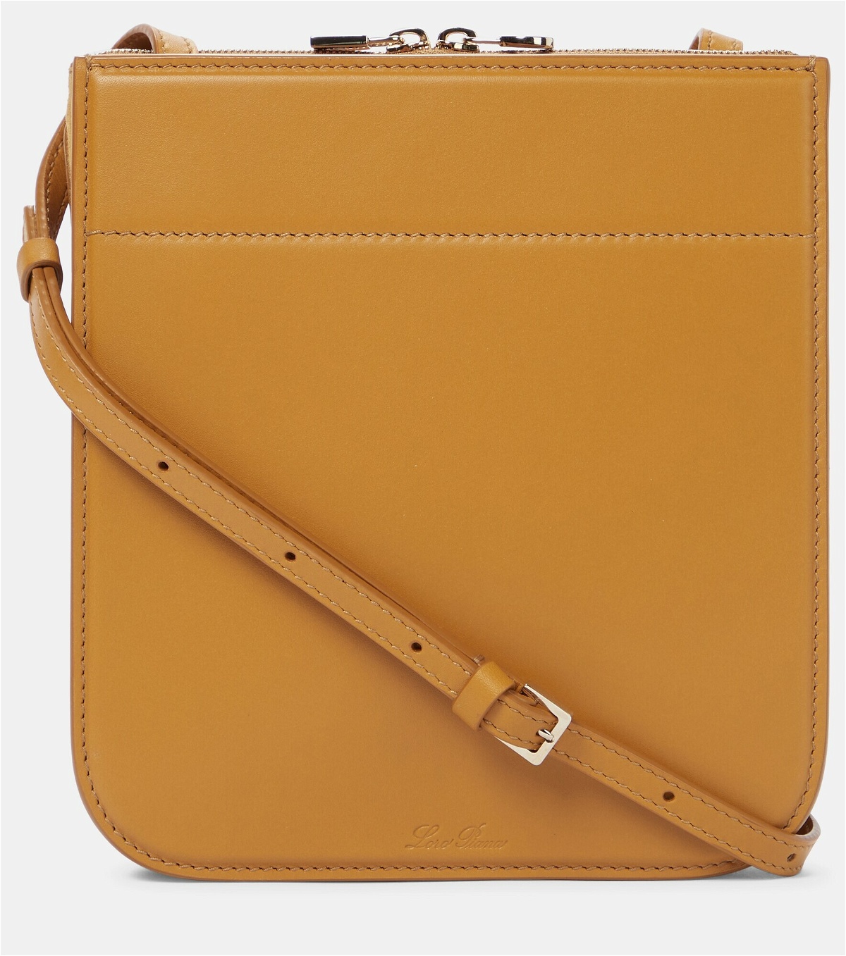 Loro Piana Tan Canvas and Orange Leather Handbag