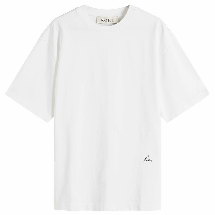 Photo: Róhe Men's Logo Embroidered T-Shirt in Optic White
