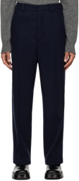 AMI Alexandre Mattiussi Navy Wide-Fit Trousers