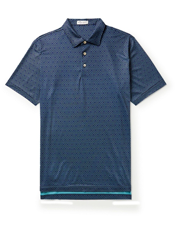 Photo: Peter Millar - Millar Printed Tech-Jersey Golf Polo Shirt - Blue