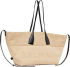Balmain Beige Track Raffia Tote