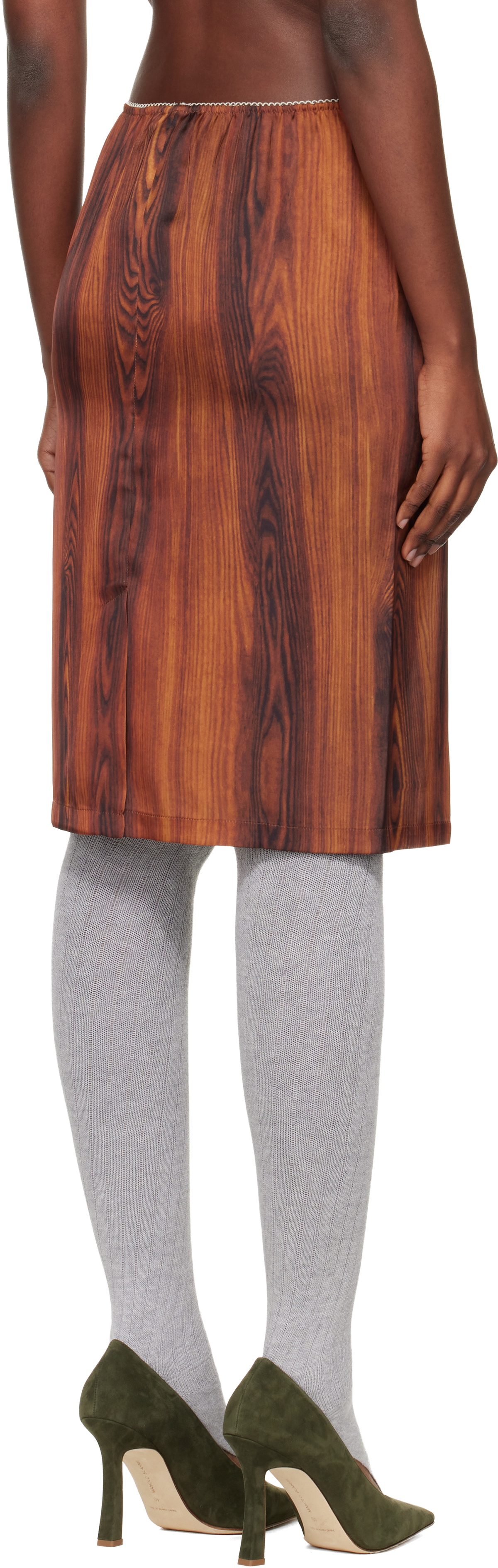 Julie Kegels Brown Sisley Slip Midi Skirt
