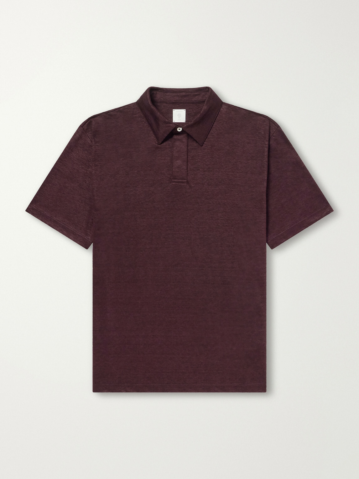 Eleventy - Linen-Jersey Polo Shirt - Burgundy