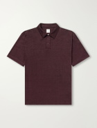 Eleventy - Linen-Jersey Polo Shirt - Burgundy