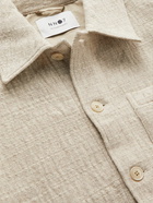 NN07 - Ibrahim Crinkled Virgin Wool-Blend Overshirt - Neutrals