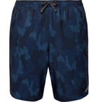 Patagonia - Nine Trails Slim-Fit Camouflage-Print Stretch-Shell Shorts - Men - Storm blue