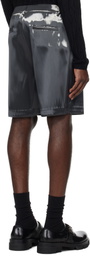 HELIOT EMIL Gray Liquid Metal Shorts